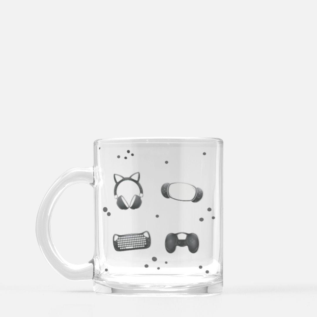 Gaming Essentials Geeky Clear Mug Glass for Geeks and Gamers