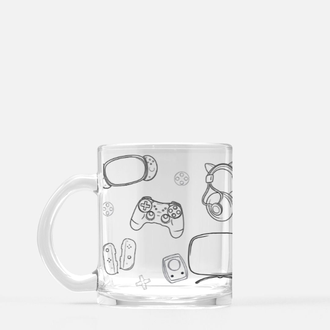 Gamer Essentials Clear Mug Glass for Cozy Gaming Sessions