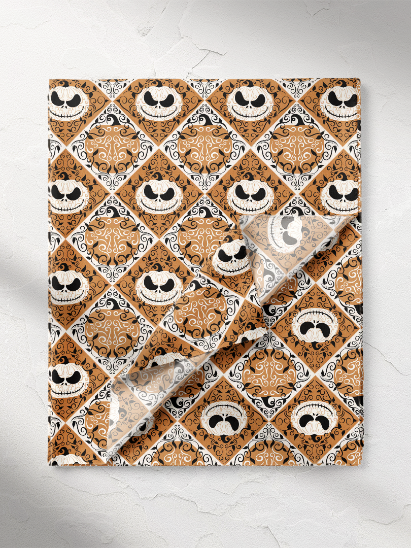 Elegant Swirled Pumpkin Diamond Pattern with a Pumpkin King Face