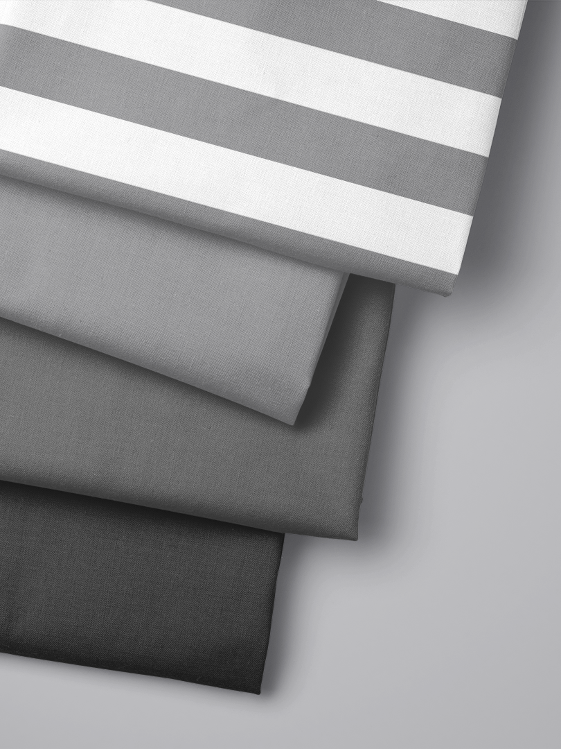 Grey Striped and Solid Coordinate Fabrics for the Geeky Gamer Collection